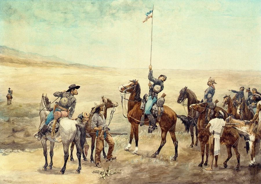 Impresión artística de archivo de 17"x 22" de Frederic Remington Signaling the Main Command 1885 Foto 1 de 1