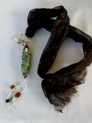 Tassel Beaded Women 22" Necklace Mixed  Beads Long Tassel Necklace Boho Gypsy - Image 1 of 4