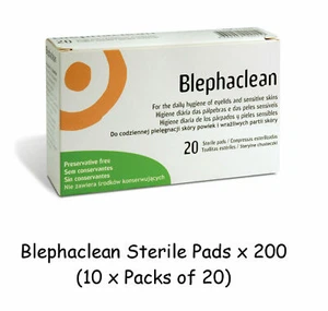 200 x Blephaclean Sterile Pads for Daily Hygiene of Eye Lids Preservative Free - Picture 1 of 7