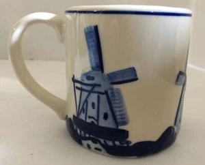 Taza de taza azul Delft Holland diseño molino de viento azul blanco - Imagen 1 de 3