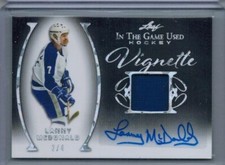2022-23 LEAF IN THE GAME USED LANNY MCDONALD AUTO 2/4 CRYSTAL AUTOGRAPH JERSEY