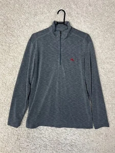 Tommy Bahama Sweater Mens Small Gray 1/4 Zip Long Sleeve Modal Pullover Preppy - Picture 1 of 7