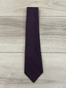 Corbata de seda CHARVET roja azul marino geométrica caja Francia - Imagen 1 de 5