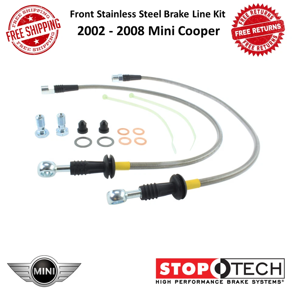 Kit de línea de freno delantero StopTech centrado de acero inoxidable para Mini Cooper 2002-2008 Foto 1 de 4