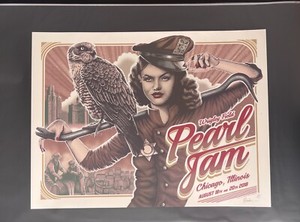 Pearl Jam Poster 2018 Wrigley Field Chicago Paul Jackson Signed AP Free Shipping