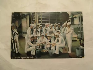 Postkarte US Matrosen helfen dem Koch Militär Marine - Bild 1 von 2