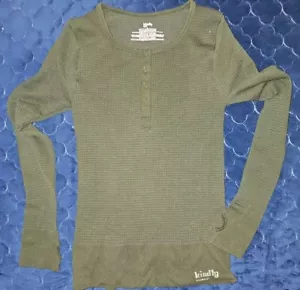 Camicia da sonno John verde a costine a scatto anteriore lunga gentile da te grande - Foto 1 di 5