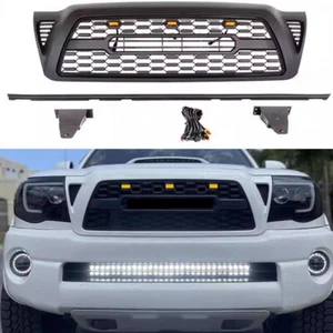 Front Grille fits for Tacoma 2005-2011 W/Light Matte Black Mesh radiator vents - Picture 1 of 6