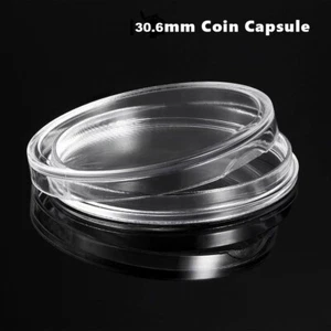 100 coin holders 30.6mm direct fit coin capsules for JFK HALF DOLLAR USA SHIP - Picture 1 of 19