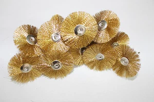 12pc Brass Wire Brush Wheels 1.5" Fits Rotary Tool for Cleaning Rust Removal - Picture 1 of 1