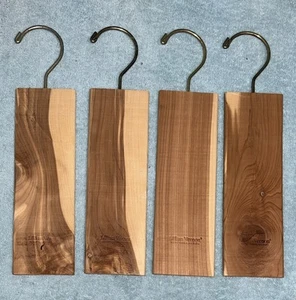 Lillian Vernon Cedar Wood Block Hangers Lot of 4 for Clothes Protection Preowned - Picture 1 of 7