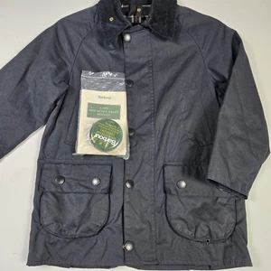 Barbour Classic Bedale Waxed Cotton Jacket Blue Kids Size M / MADE IN UK ****READ - Bild 1 von 12