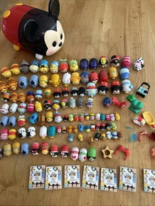 Disney Tsum Tsum Huge Lot Vinyl Figurines & Accs./ Mickey Mouse Carry Case Rare - Picture 1 of 22