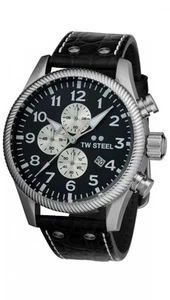 TW Steel Volante 48mm chronograph watch with black croco strap VS110 - Picture 1 of 1