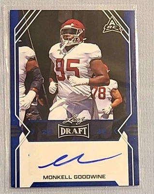 Monkell Goodwine 2022 Leaf Draft Football Auto BLUE VARIATION - Image 1 of 2