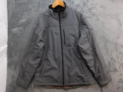 Chaqueta Vintage Antigua Azul Marino Para Hombre Grande Gris Forrada de Vellón Softshell Cremallera Completa 00s Foto 1 de 4