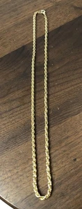 14 Karat Gelbgold plattiert 22 Zoll Seil Kette Halskette 3 mm - Bild 1 von 4