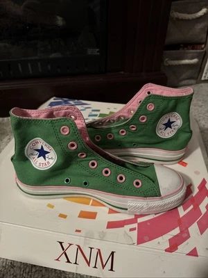 Chuck Taylor de caña alta unisex verde y rosa 4,5 M 6,5 W Converse Foto 1 de 4
