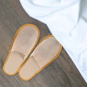 6 pares de zapatillas desechables para hombre y mujer zapatos de viaje con patrón de hojas de sauce - Imagen 1 de 12