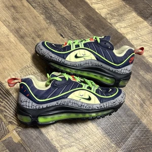 Nike Air Max 98 'Halloween' GS Tenis Negro/Verde Luminoso CT1171-001 Talla 7Y - Imagen 1 de 9