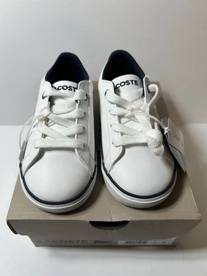 Lacoste Lerond Ortholite niños talla 8 WHT/NVY Foto 1 de 4