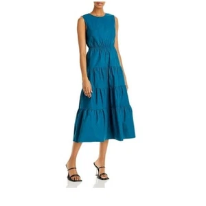 JASON WU Tiered Cotton Poplin Midi Dress- Dragonfly-Womens Sz 6 - Picture 1 of 8