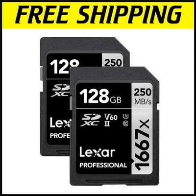 128GB UHS-II 2-Pack SD Card For Professional Photography & 4K Videography - Image 1 of 4