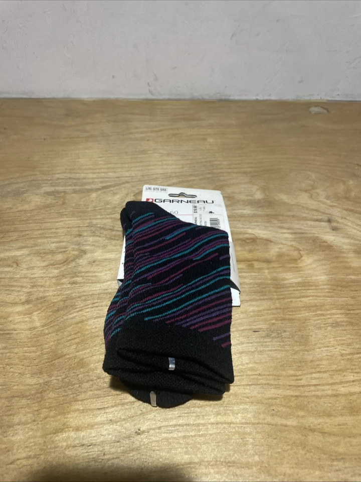 Calcetines de ciclismo Louis Garneau Merino 60 para mujer negros/púrpura talla L/XL Foto 1 de 2