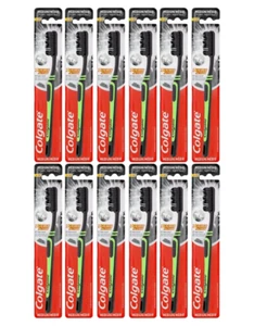 Cepillo de dientes Colgate de carbón de doble acción mediana - PACK DE 12 - Imagen 1 de 1
