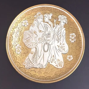 Volpi Deruta Majolica Hand Painted Gold Wall Plate - Asian, Geisha - Picture 1 of 7