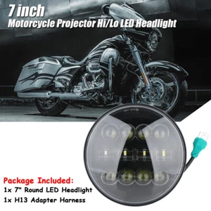 DOT 7''inch Motorcycle Projector Hi/Lo LED Headlight for Jeep Wrangler 1997-2015 - Bild 1 von 6