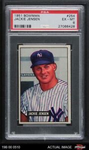 1951 Bowman #254 Jackie Jensen Yankees RC PSA 6 - EX/MT