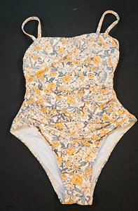 CUPSHE SWIMSUIT SZ S 1 PIECE WOMENS TUMMY CONTROL SQUARE NECK RETRO FLORAL - Picture 1 of 10