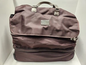 JM New York Luggage Expandable Double Decker Duffle Brown Pull Wheels Handles - Imagen 1 de 16