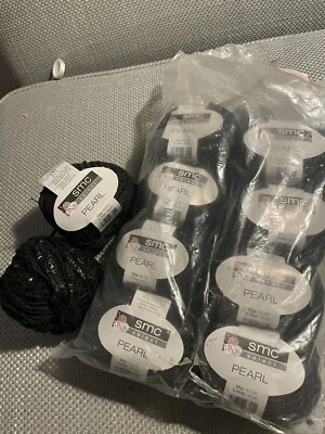 Schachenmayr SMC Select Pearl 2214 Black 50g Yarn X 10 Balls Glitter Knitting - Image 1 of 4