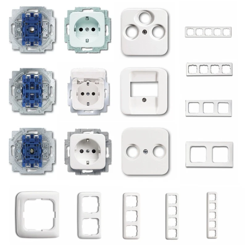 Busch Jaeger 214 Reflex SI, Steckdosen, Schalter, Rahmen, usw. Originalware, NEU - Bild 1 von 1