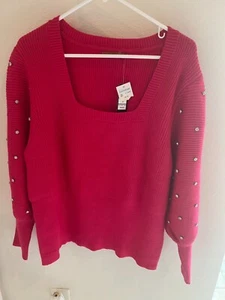 BELLDINI - GRÖSSE 3X AZALEENFARBE BIJEWEL ARM VISKOSE PULLOVER FÜR DAMEN - Bild 1 von 3