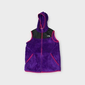Purple North Face Hooded Zip Vest Girls Youth Size M Medium 10/12 - Picture 1 of 6