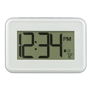 513-113W La Crosse Technology Digital Wall Clock with Indoor Temp & Timer White - Picture 1 of 12