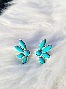 Natural Turquoise Earring Wings Blossom Studs