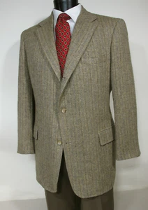 J Press Donegal Mist Tweed Sport Coat 46 47 L Cashmere Wool Mohair Olive Beige - Picture 1 of 7