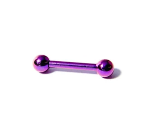 1pc Titanium Straight Barbell Tongue, Industrial, Tragus, Eyebrow, Nipple Ring - Picture 1 of 12