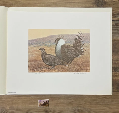 1978 MONTANA - State Duck & Bird Print - Sage Grouse - ARTIST SIGNED STAMP Cover