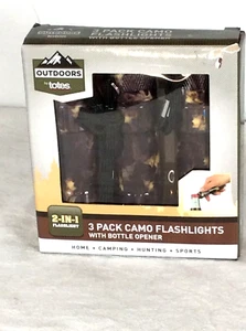outdoor by totes Camo Taschenlampen mit Flaschenöffnern 3er Pack. Neu im Karton. - Bild 1 von 2