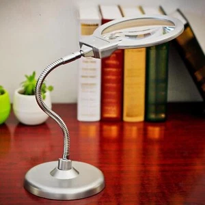 Magnifying Glass with Light LED Desk Lamp for Close Work Hobby Craft Repair - Picture 1 of 4