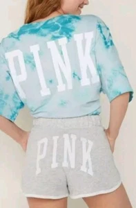 NUEVO CON ETIQUETAS PANTALONES CORTOS DE SALÓN VICTORIA'S SECRET ROSA GRÁFICO LOGOTIPO POLAR UNIVERSITARIO M  - Imagen 1 de 6