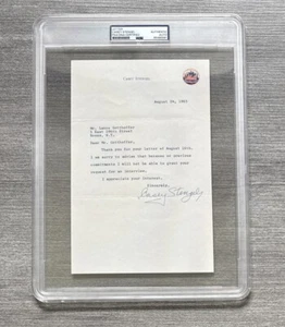 CASEY STENGEL (HOF) Signed Letter New York Mets Letterhead PSA AUTO ENCAPSULATED - Picture 1 of 3