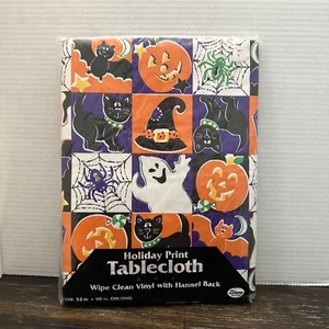 Vintage Elrene Vinyl länglicher Halloween Druck Tisch 52 x 90 - Bild 1 von 4