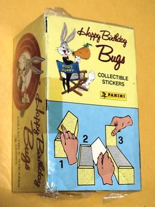 1990 Panini WB Looney Tunes 50th Ann HAPPY BIRTHDAY BUGS Bunny STICKER Pack BOX!
