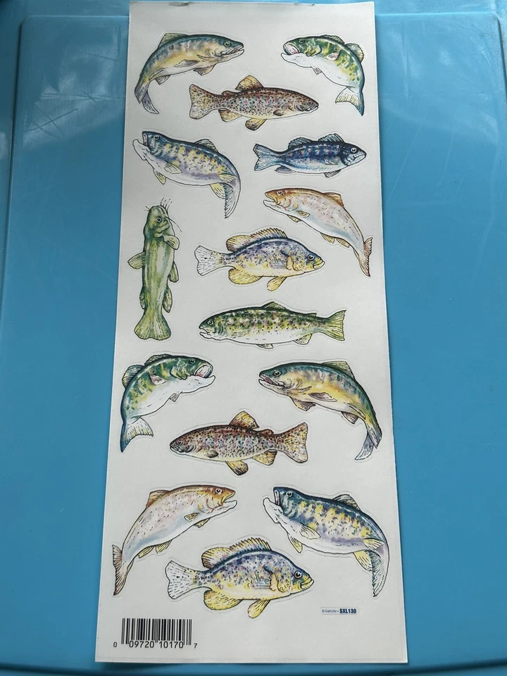 THE PAPER STUDIO Vintage Paper Studio Stickabilities Fish Large Stickers Sheets 1 Sheet ￼
